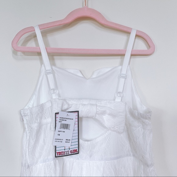 Trixxi Girl Lace White Dress. Big Girl - Picture 3 of 4